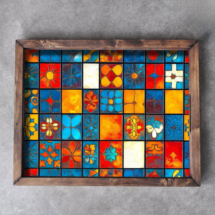 Aberto Design REF018 Bandeja de Madera Maciza 48 x 38 x 4 cm